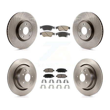 Front Rear Brake Rotors & Ceramic Pad Kit For INFINITI G35 Q60 With Single Piston Caliper K8C-103418