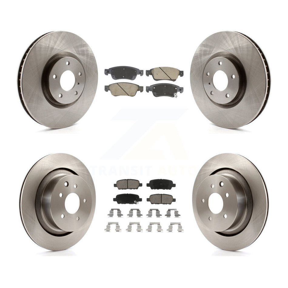Front Rear Brake Rotors & Ceramic Pad Kit For INFINITI G35 Q60 With Single Piston Caliper K8C-103418