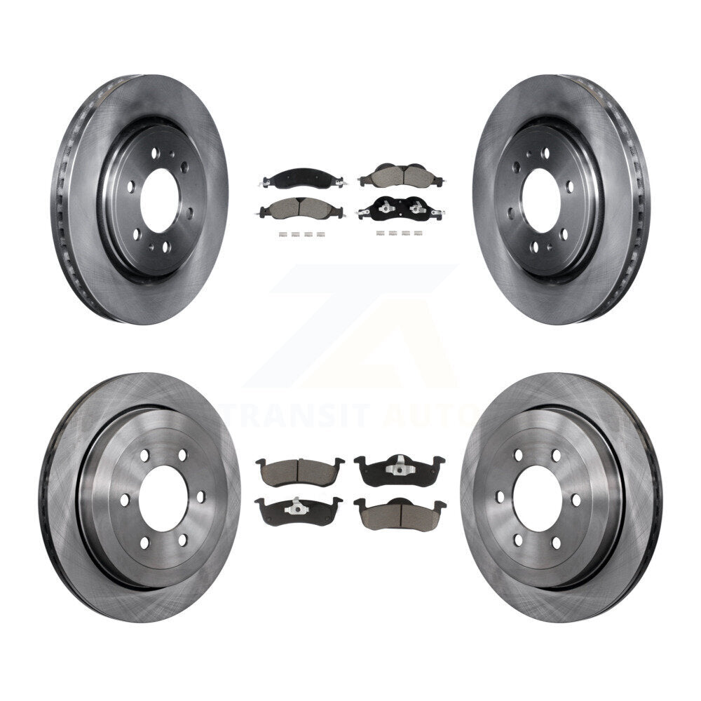 Front Rear Brake Rotors & Ceramic Pad Kit For 2007-2009 Ford Expedition Lincoln Navigator K8C-103441