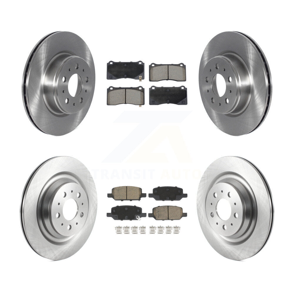 Front Rear Brake Rotor & Ceramic Pad Kit For 2017-2022 Tesla 3 With Gray Painted Calipers K8C-103455
