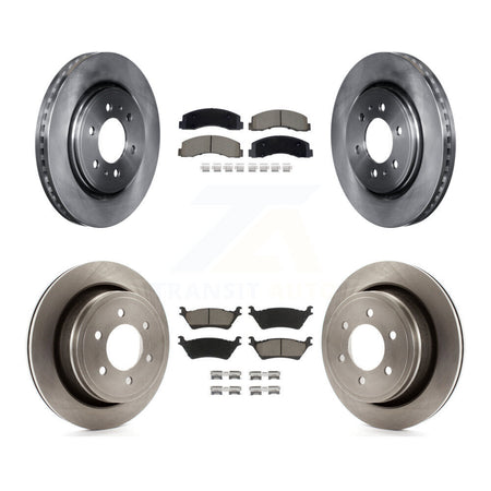 Front Rear Brake Rotor Ceramic Pad Kit For 2018-2020 Ford F-150 With Manual Parking K8C-103463