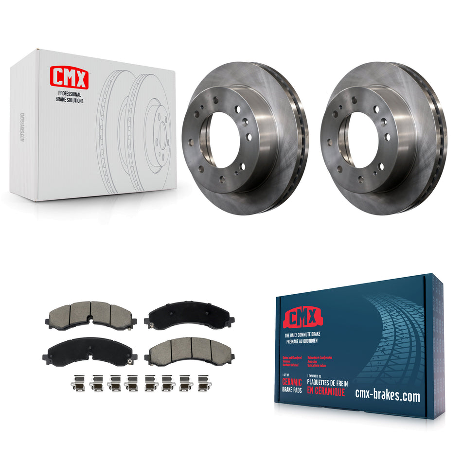 Front Disc Brake Rotors & Ceramic Pad Kit For GMC Chevrolet Sierra 2500 HD Silverado 3500 K8C-103497