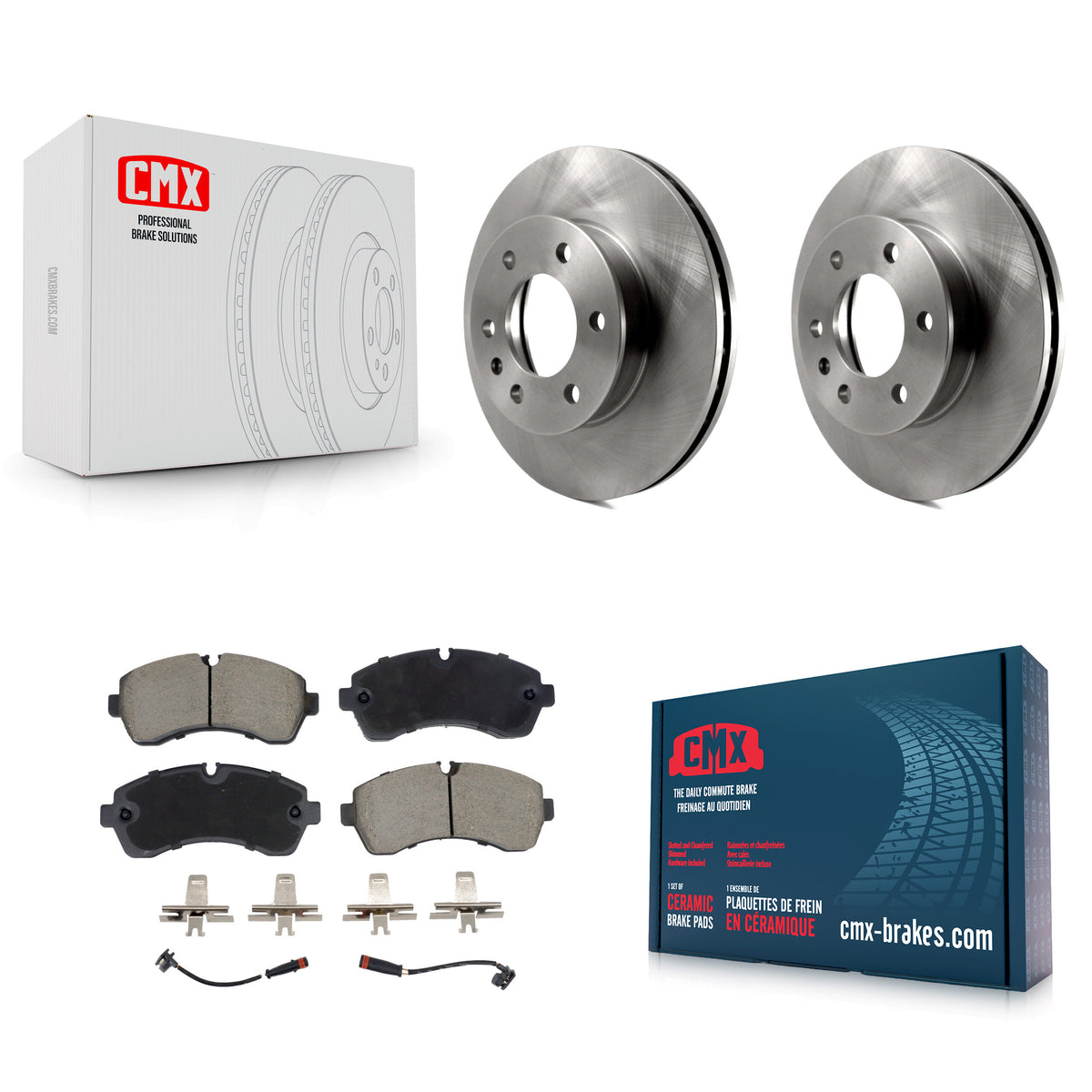 Front Brake Rotors Ceramic Pad Kit For Mercedes-Benz Sprinter 2500 3500 Dodge 4500 3500XD K8C-103503