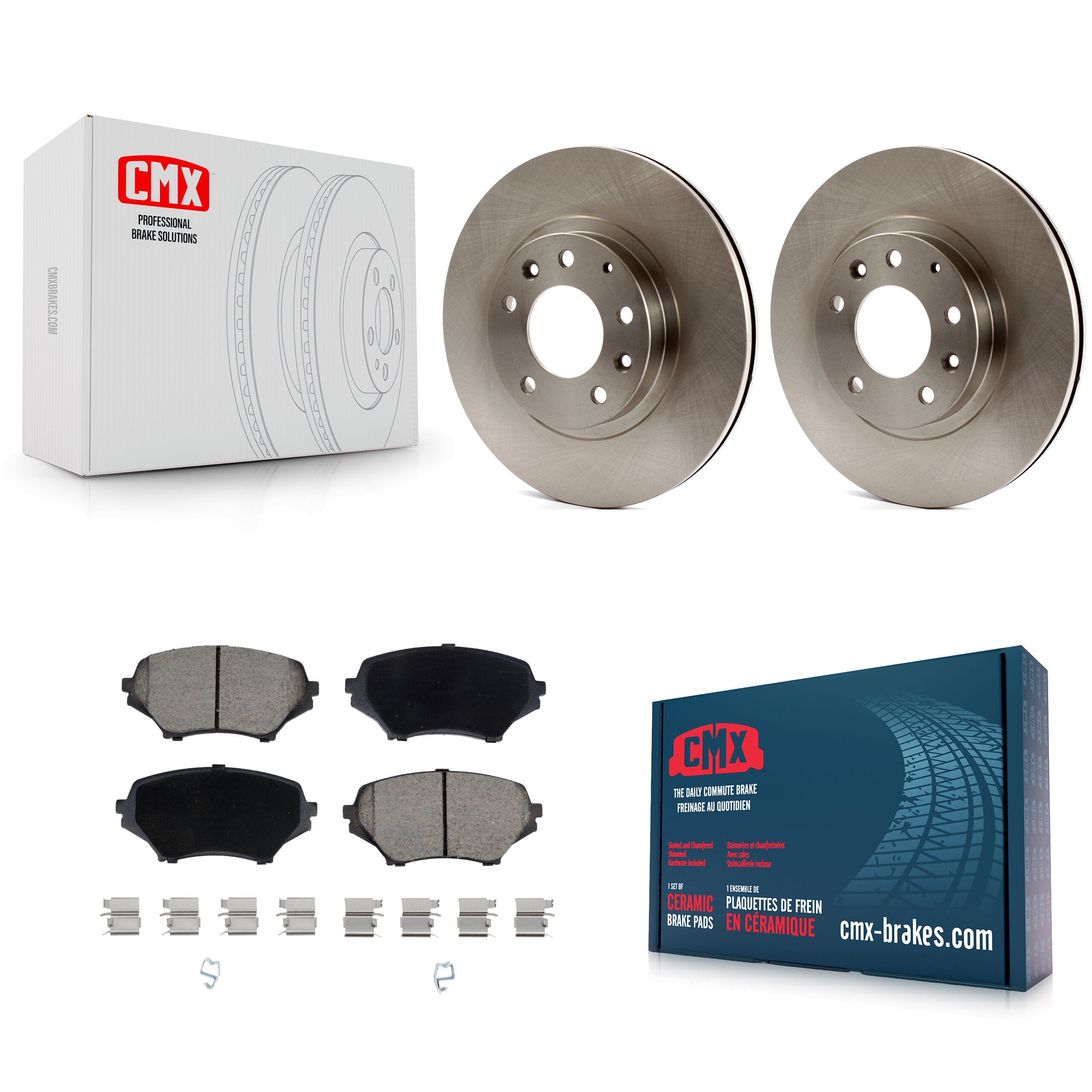 Front Disc Brake Rotors And Ceramic Pads Kit For 2006-2015 Mazda MX-5 Miata K8C-103504