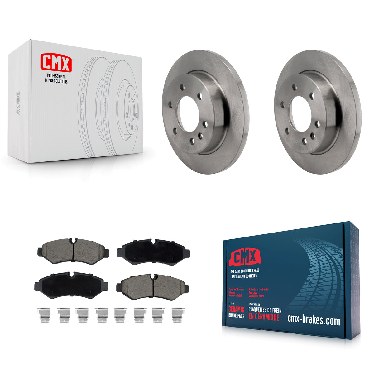Rear Brake Rotors & Ceramic Pad Kit For Mercedes-Benz Sprinter 2500 3500 4500 3500XD 1500 K8C-103518
