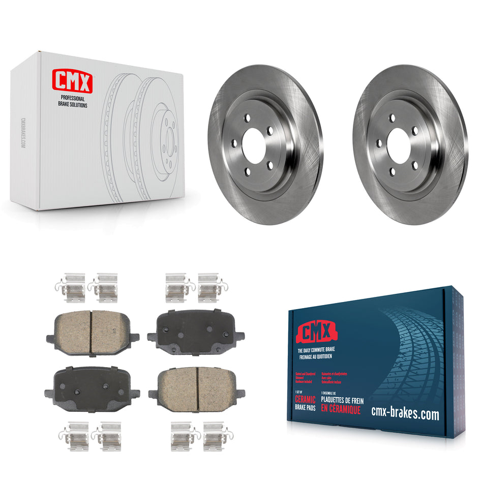 Rear Disc Brake Rotors And Ceramic Pads Kit For 2022-2024 Ford Explorer 3.0L/2.3L K8C-103525