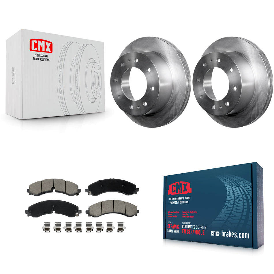 Rear Disc Brake Rotor And Ceramic Pad Kit For GMC Chevrolet Sierra 2500 HD Silverado 3500 K8C-103529