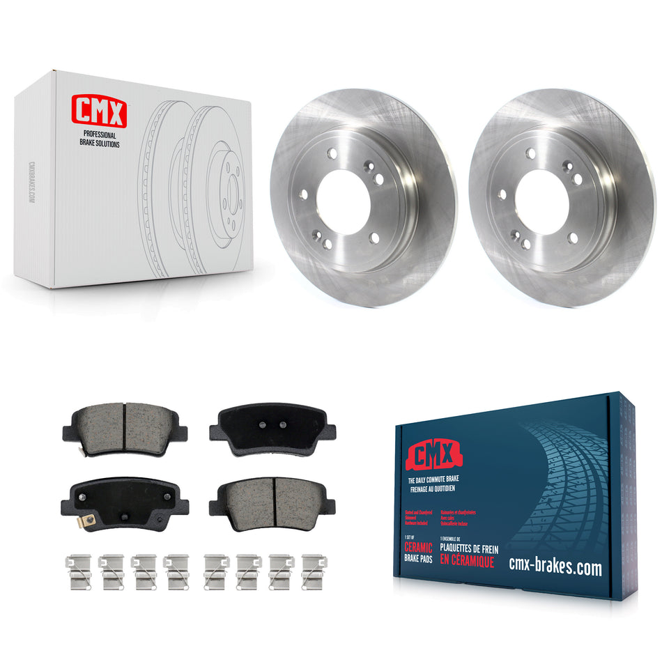 Rear Brake Rotor & Ceramic Pad Kit For Hyundai Elantra Kia Niro With Manual Parking K8C-103533