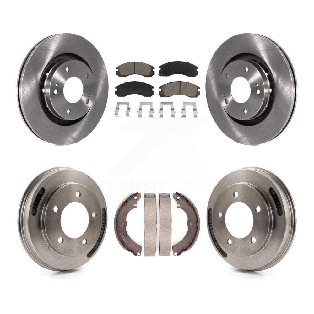 Front Rear Brake Rotors Ceramic Pad Drum Kit For 2009 Mitsubishi Lancer Ralliart To 03 09 K8C-103552