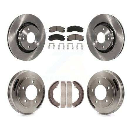 Front Rear Brake Rotors Ceramic Pad Drum Kit For 2009 Mitsubishi Lancer Ralliart To 03 09 K8C-103552