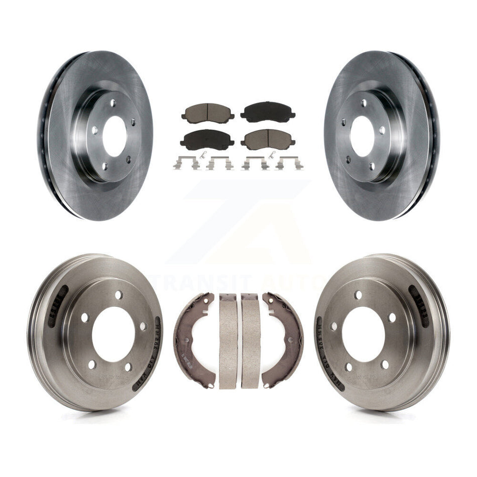 Front Rear Disc Brake Rotors Ceramic Pad And Drum Kit For 2008-2009 Mitsubishi Lancer GTS K8C-103556