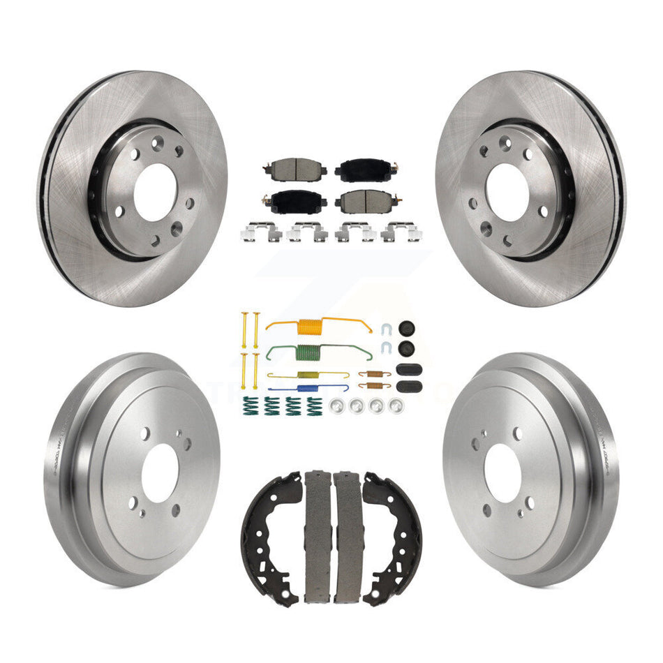 Front Rear Disc Brake Rotors Ceramic Pads And Drum Kit (7Pc) For Nissan Kicks K8C-103557