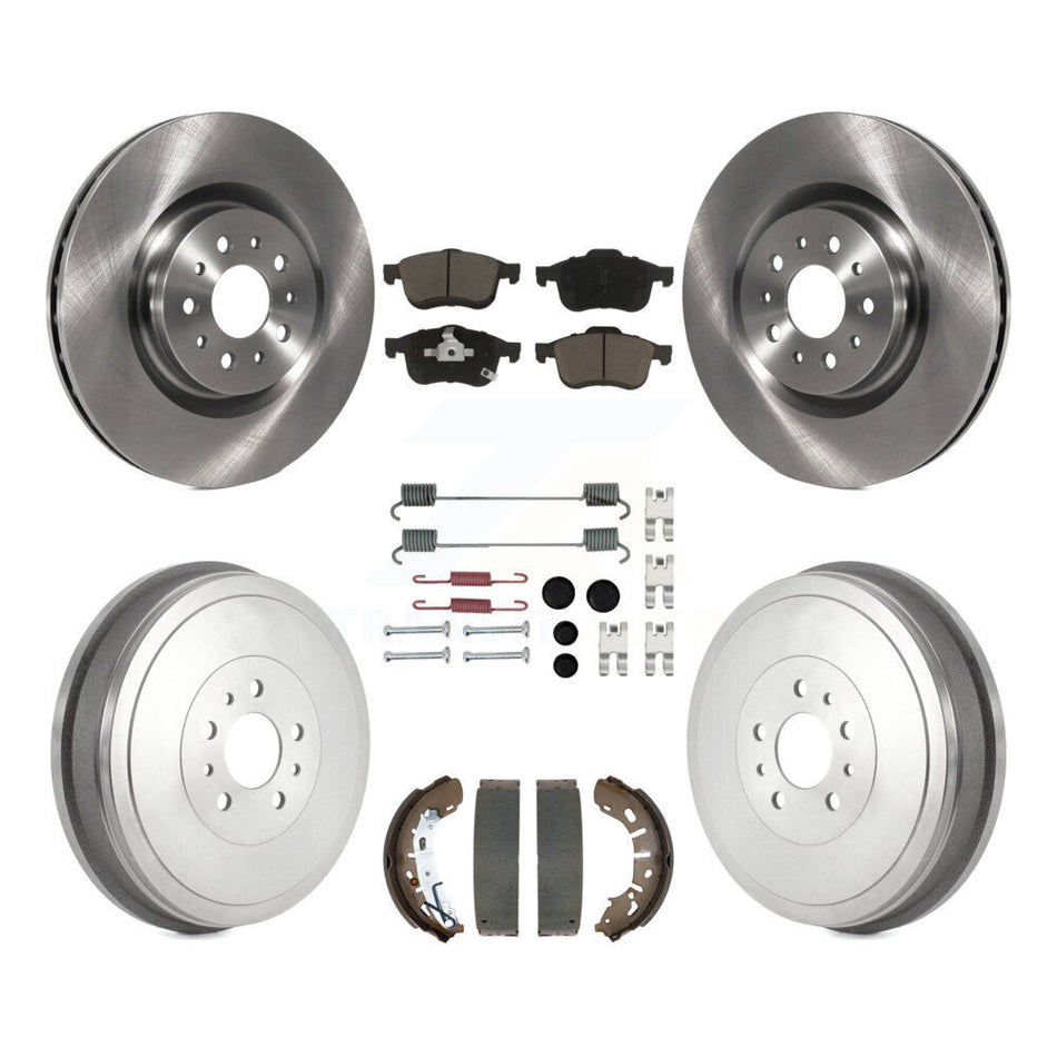 Front Rear Disc Brake Rotor Ceramic Pad & Drum Kit (7Pc) For 2015-2021 Ram ProMaster City K8C-103559