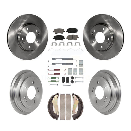 Front Rear Disc Brake Rotors Ceramic Pads And Drum Kit (7Pc) For Hyundai Elantra K8C-103561