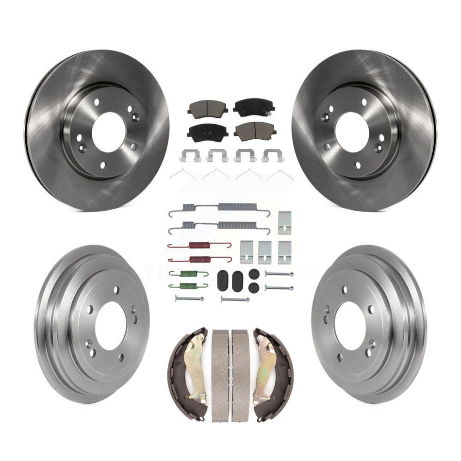 Front Rear Disc Brake Rotors Ceramic Pads And Drum Kit (7Pc) For Hyundai Elantra K8C-103561