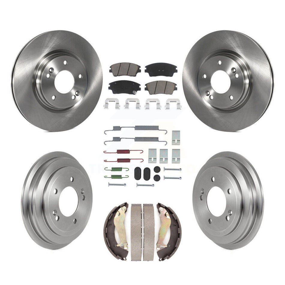Front Rear Disc Brake Rotor Ceramic Pad Drum Kit (7Pc) For 2017-2020 Hyundai Elantra 1.6L K8C-103562