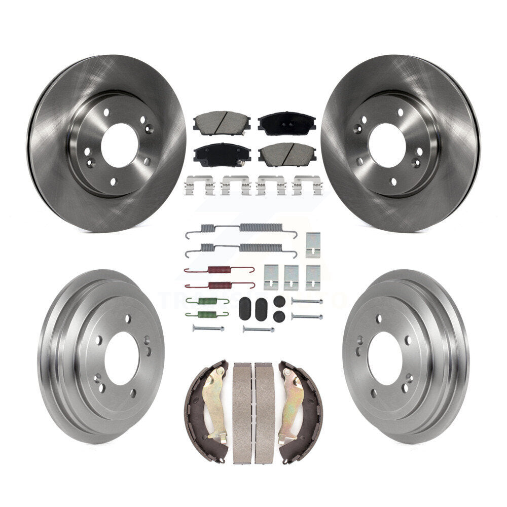 Front Rear Disc Brake Rotors Ceramic Pads And Drum Kit (7Pc) For 2020-2023 Hyundai Venue K8C-103563