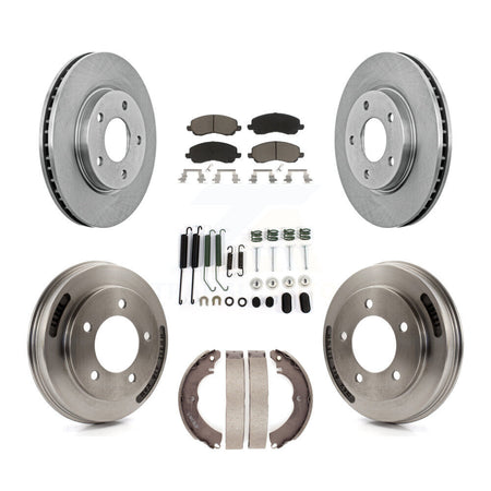 Front Rear Disc Brake Rotors Ceramic Pads And Drum Kit (7Pc) For Mitsubishi Lancer K8C-103564