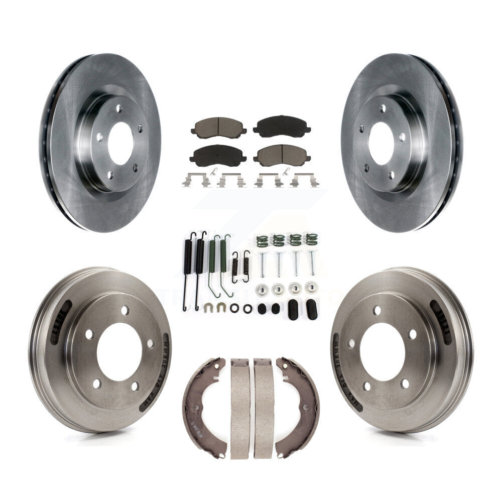 Front Rear Disc Brake Rotor Ceramic Pad And Drum Kit (7Pc) For 2008 Mitsubishi Lancer GTS K8C-103566