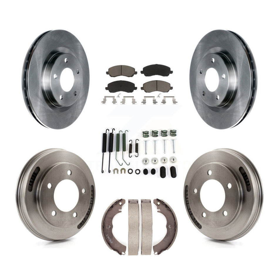 Front Rear Disc Brake Rotor Ceramic Pad And Drum Kit (7Pc) For 2008 Mitsubishi Lancer GTS K8C-103566