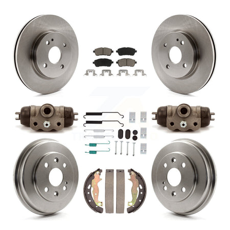 Front Rear Disc Brake Rotors Ceramic Pads And Drum Kit (9Pc) For 2011-2014 Mazda 2 K8C-103572