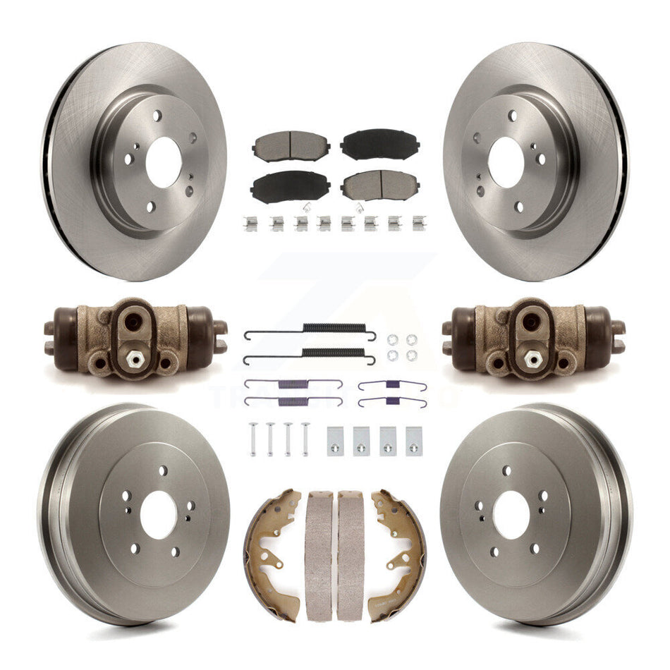 Front Rear Disc Brake Rotors Ceramic Pads And Drum Kit (9Pc) For Suzuki Grand Vitara K8C-103573