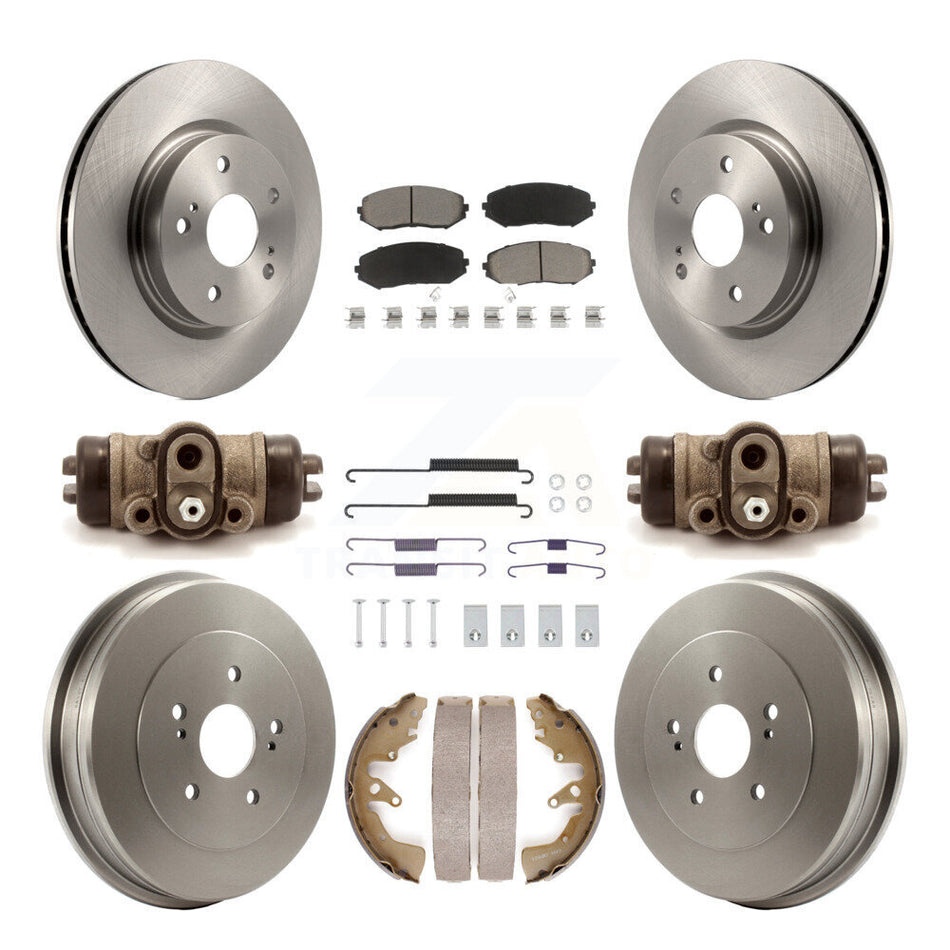 Front Rear Disc Brake Rotors Ceramic Pads And Drum Kit (9Pc) For Suzuki Grand Vitara K8C-103573