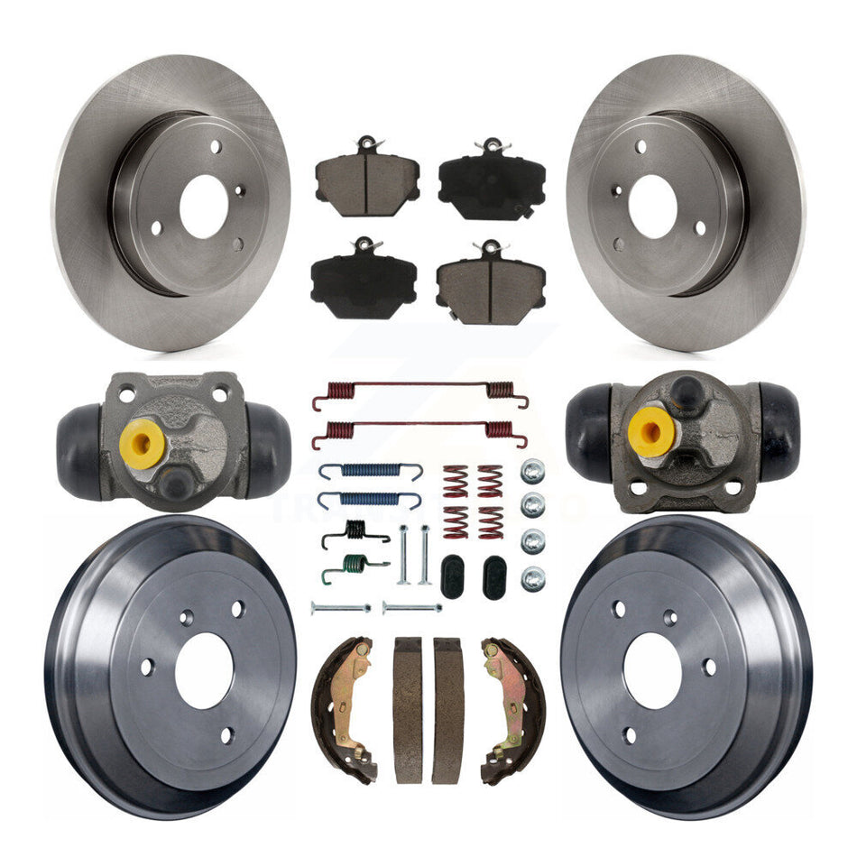 Front Rear Disc Brake Rotors Ceramic Pads And Drum Kit (9Pc) For 2005-2007 Smart Fortwo K8C-103574