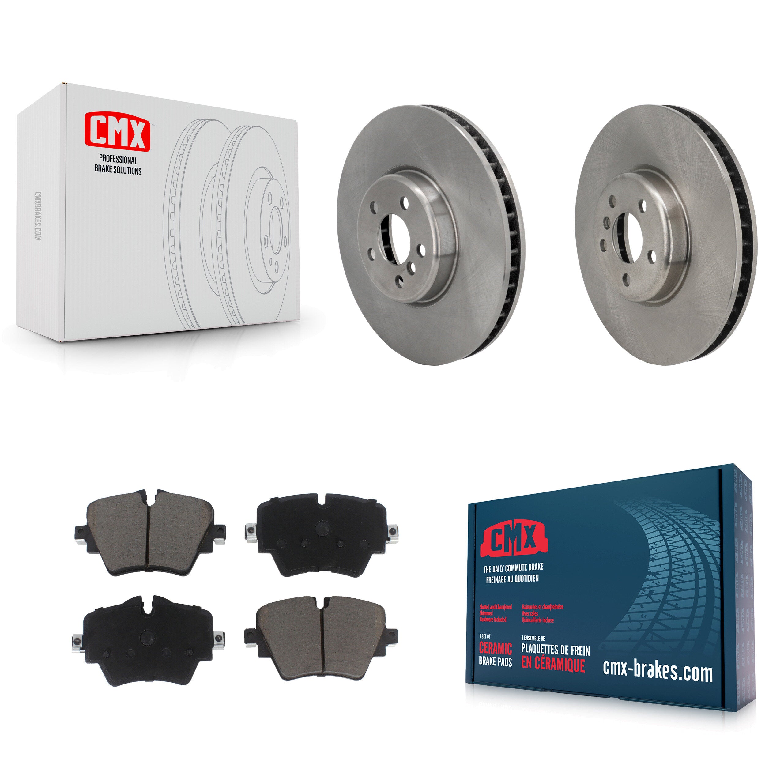 Front Brake Rotor And Ceramic Pad Kit For 2021 Toyota GR Supra 2.0L With 4 Piston Caliper K8C-103580