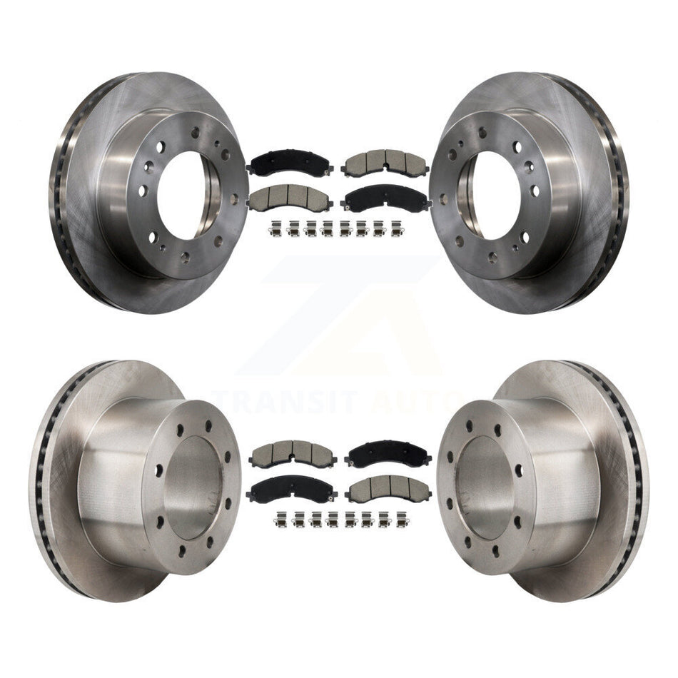 Front Rear Disc Brake Rotors & Ceramic Pad Kit For GMC Sierra 3500 HD Chevrolet Silverado K8C-103588