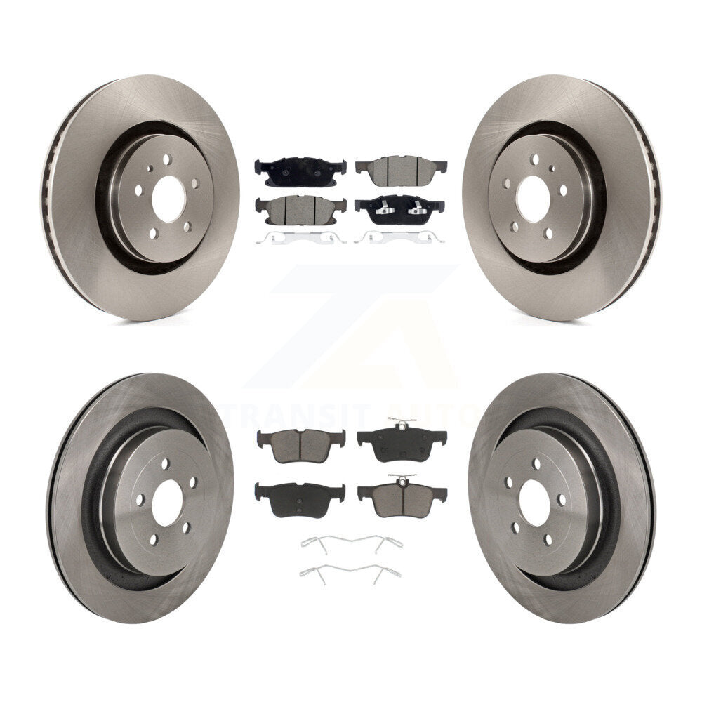 Front Rear Brake Rotor Ceramic Pad Kit For 19-23 Lincoln Nautilus With Vented Rotors K8C-103605