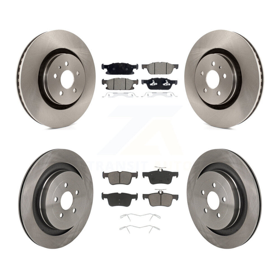 Front Rear Brake Rotor Ceramic Pad Kit For 19-23 Lincoln Nautilus With Vented Rotors K8C-103605