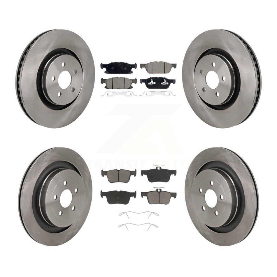 Front Rear Disc Brake Rotors Ceramic Pad Kit For 2019 Ford Edge With Red Painted Calipers K8C-103606