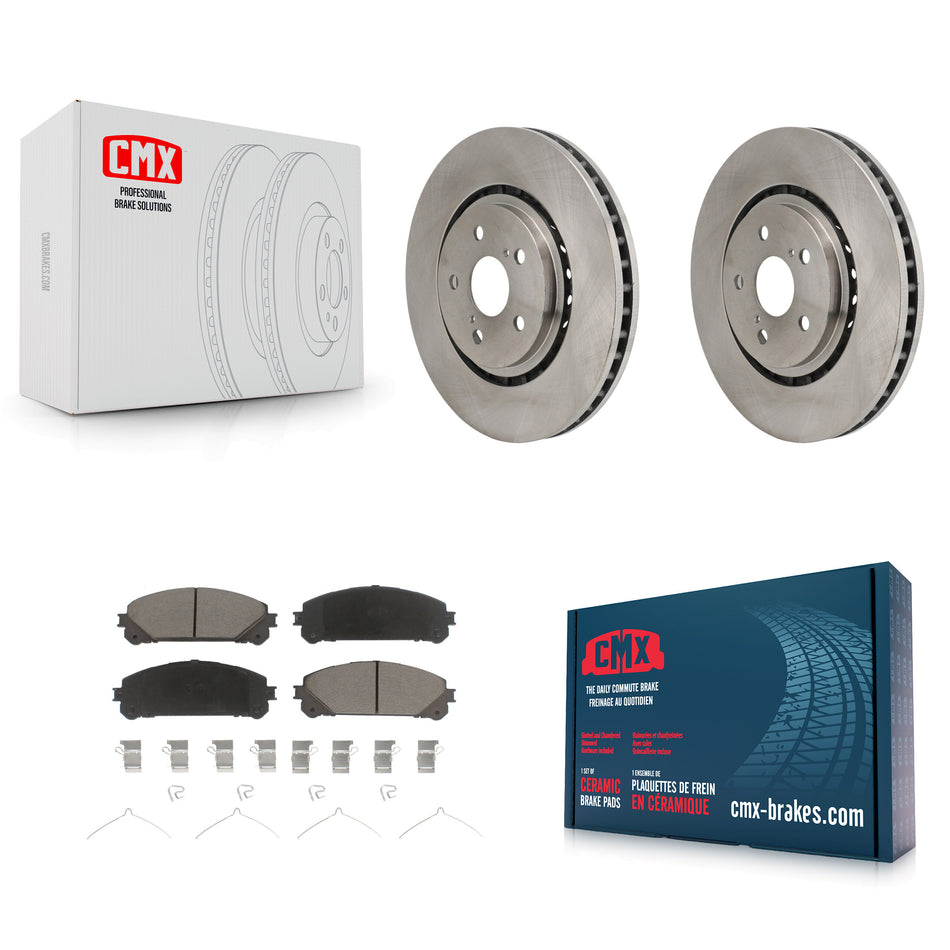 Front Brake Rotor Ceramic Pad Kit For Toyota Sienna RAV4 Prime bZ4X Subaru Solterra Lexus K8C-103696