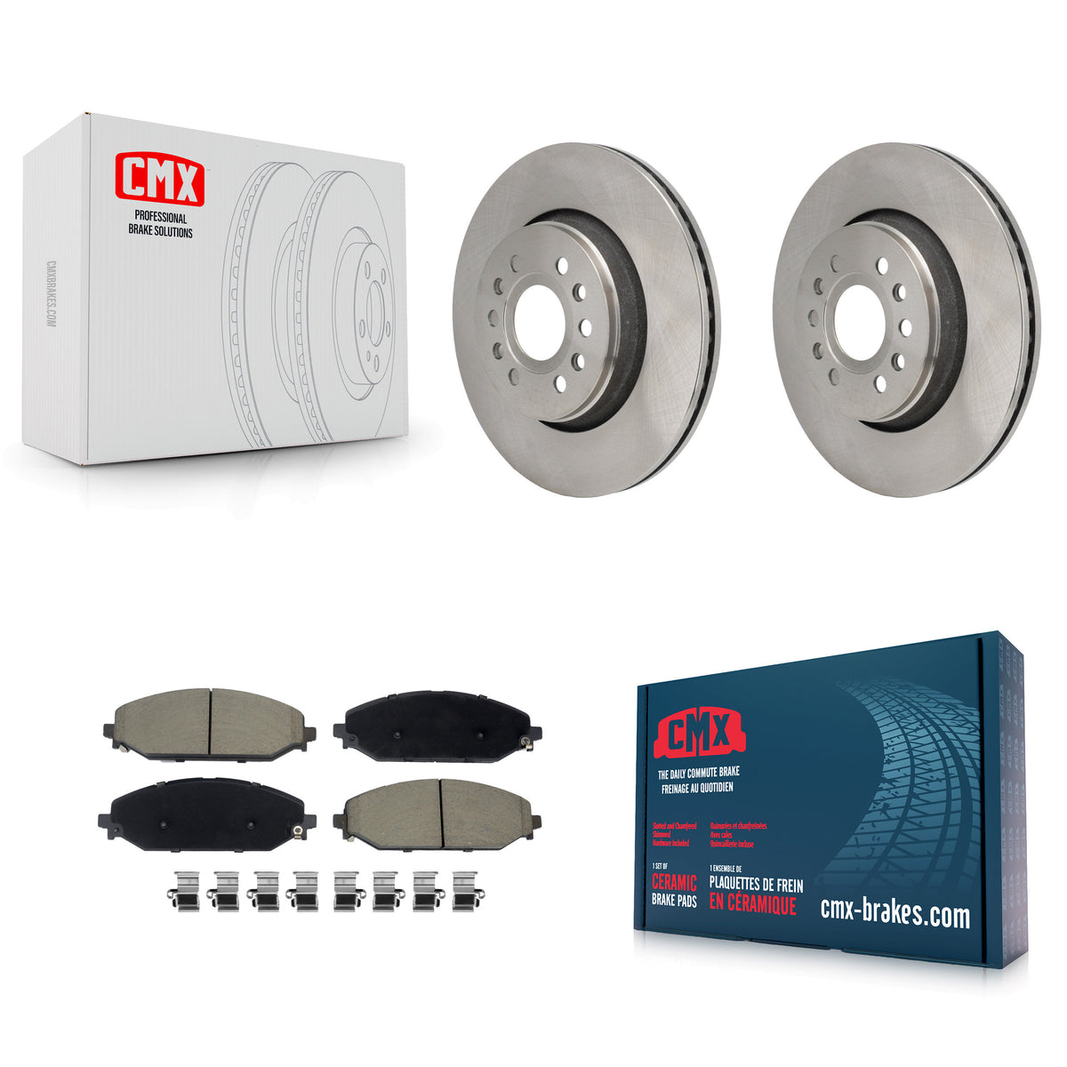 Front Disc Brake Rotors And Ceramic Pads Kit For Ram 1500 Jeep Wagoneer Grand L K8C-103709