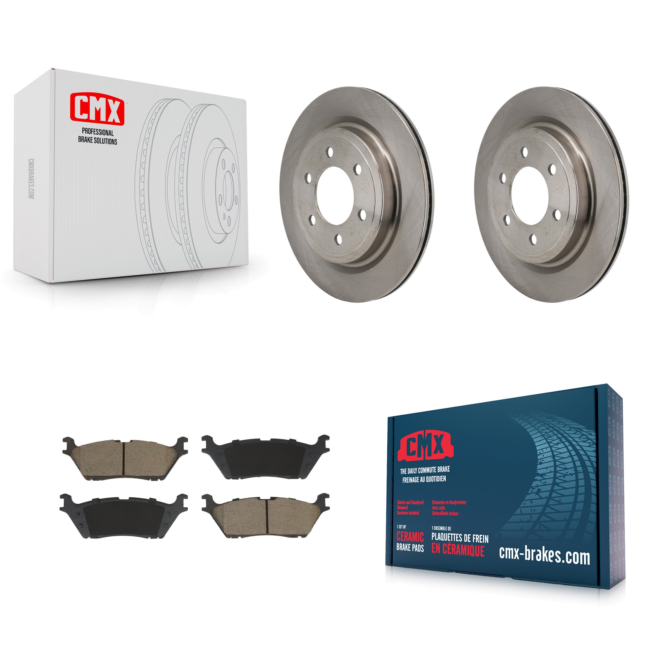 Rear Brake Rotors & Ceramic Pad Kit For Ford F-150 Lightning Expedition Lincoln Navigator K8C-103736