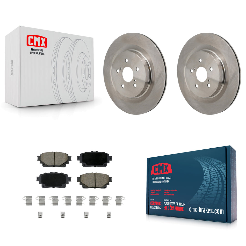 Rear Brake Rotors Ceramic Pad Kit For Toyota Highlander Lexus RX350h RX350 RX500h RX450h+ K8C-103745