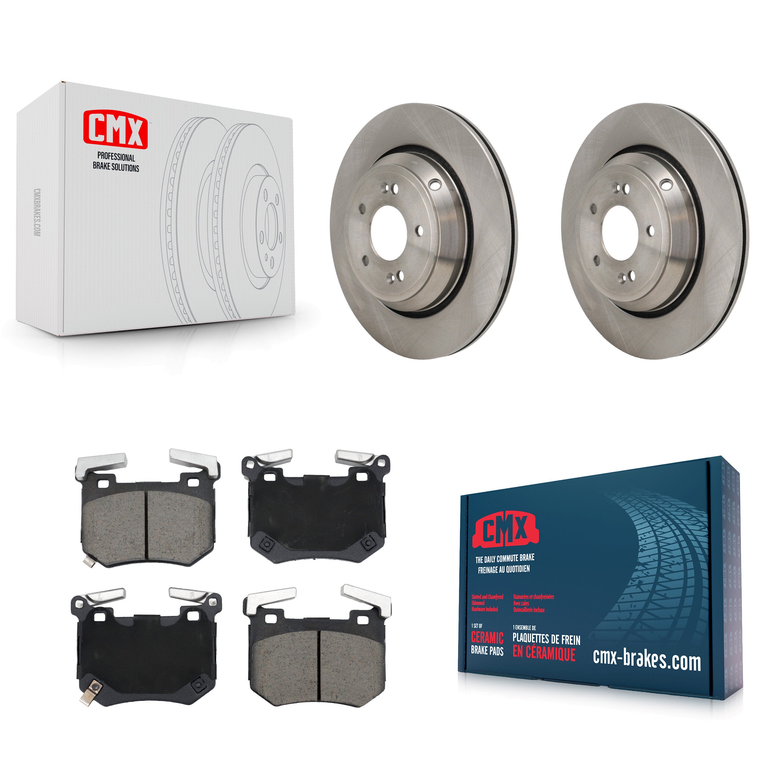 Rear Disc Brake Rotors And Ceramic Pads Kit For Genesis G70 Kia Stinger 3.3L K8C-103762