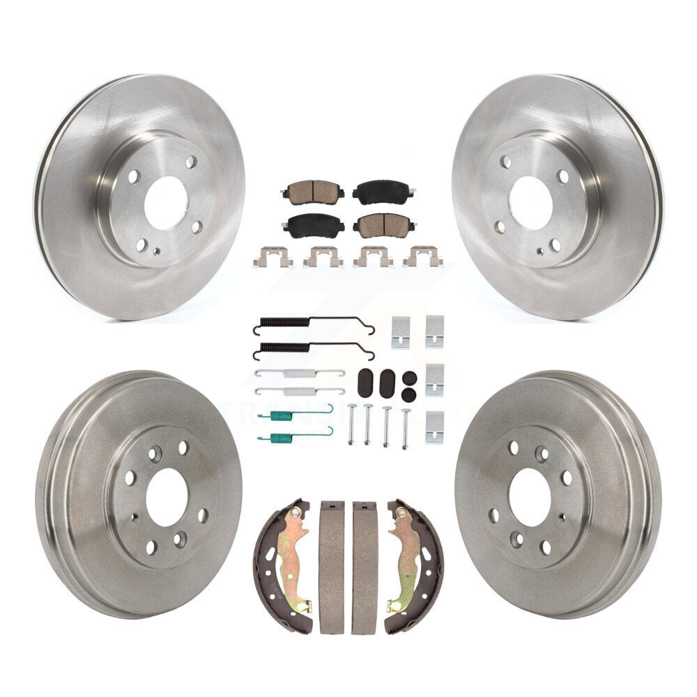 Front Rear Disc Brake Rotors Ceramic Pads And Drum Kit (7Pc) For Toyota Yaris iA Scion K8C-103768