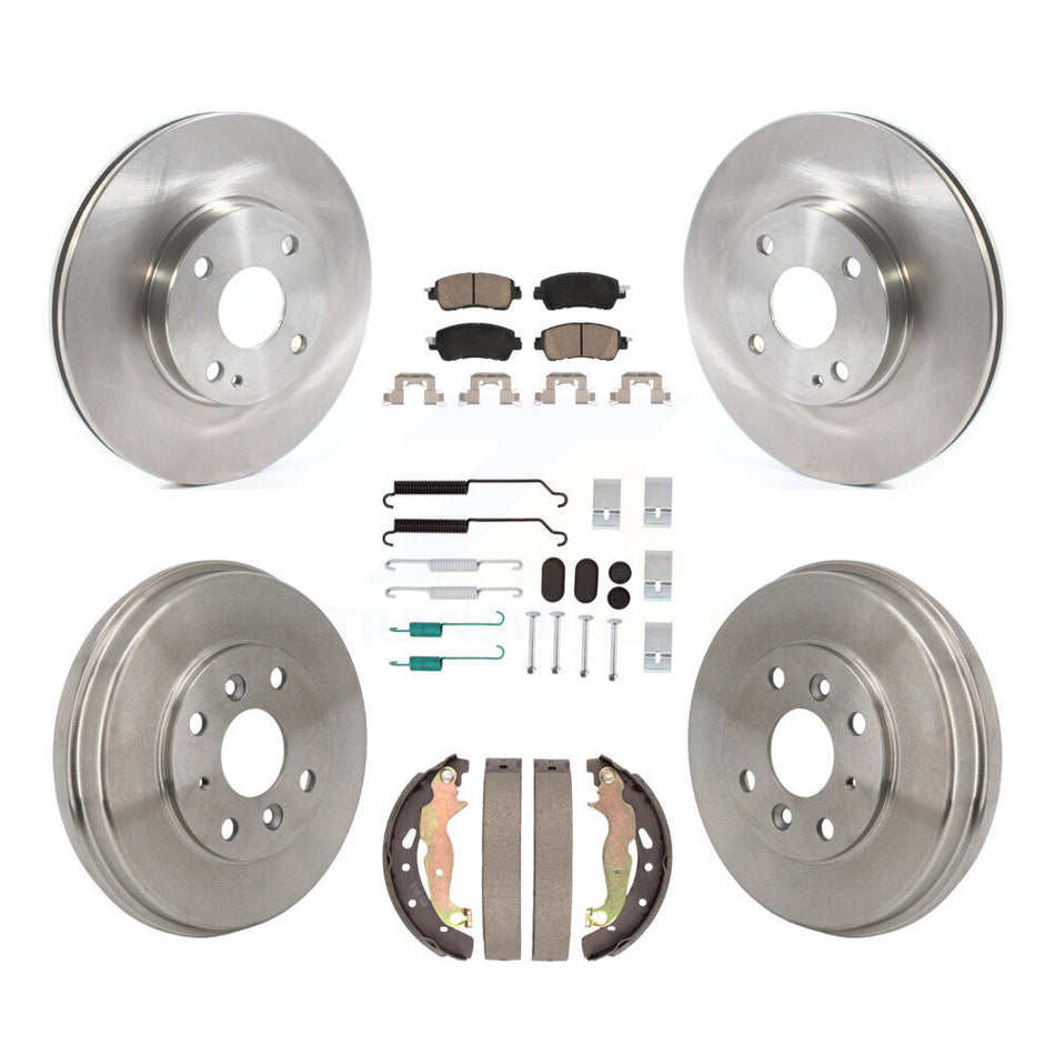 Front Rear Disc Brake Rotors Ceramic Pads And Drum Kit (7Pc) For Toyota Yaris iA Scion K8C-103768