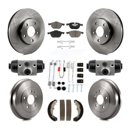 Front Rear Disc Brake Rotors Ceramic Pads And Drum Kit (9Pc) For Ford Focus FMSI=1004 K8C-103770