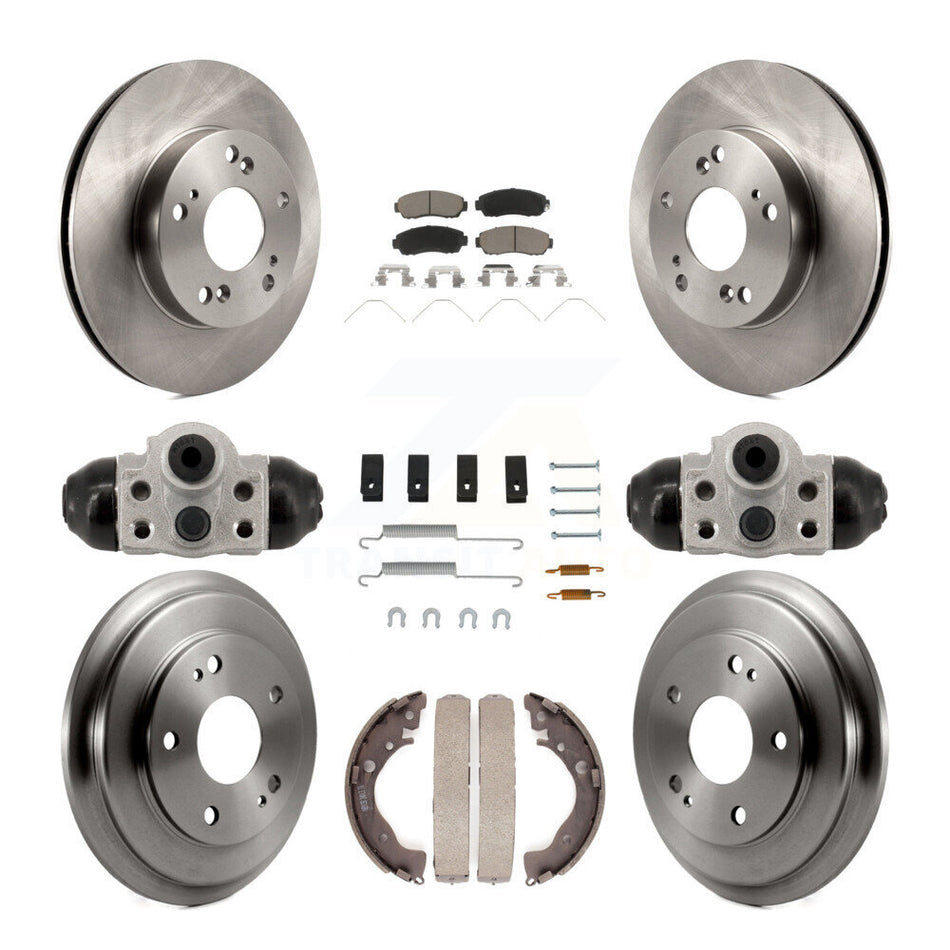 Front Rear Disc Brake Rotors Ceramic Pads And Drum Kit (9Pc) For Honda Civic K8C-103773