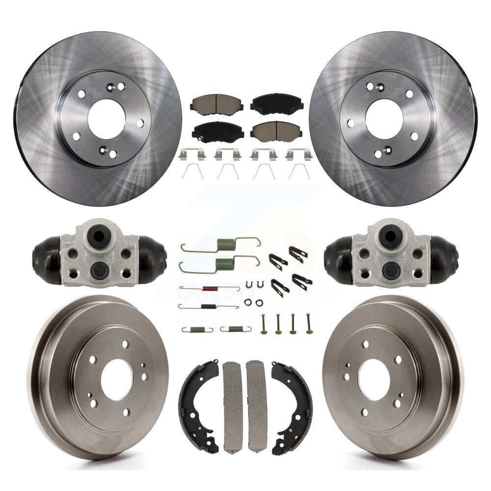 Front Rear Disc Brake Rotors Ceramic Pads And Drum Kit (9Pc) For Honda Fit K8C-103775