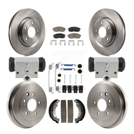 Front Rear Brake Rotors Ceramic Pad & Drum Kit (9Pc) For 17-19 Nissan Sentra Turbocharged K8C-103777