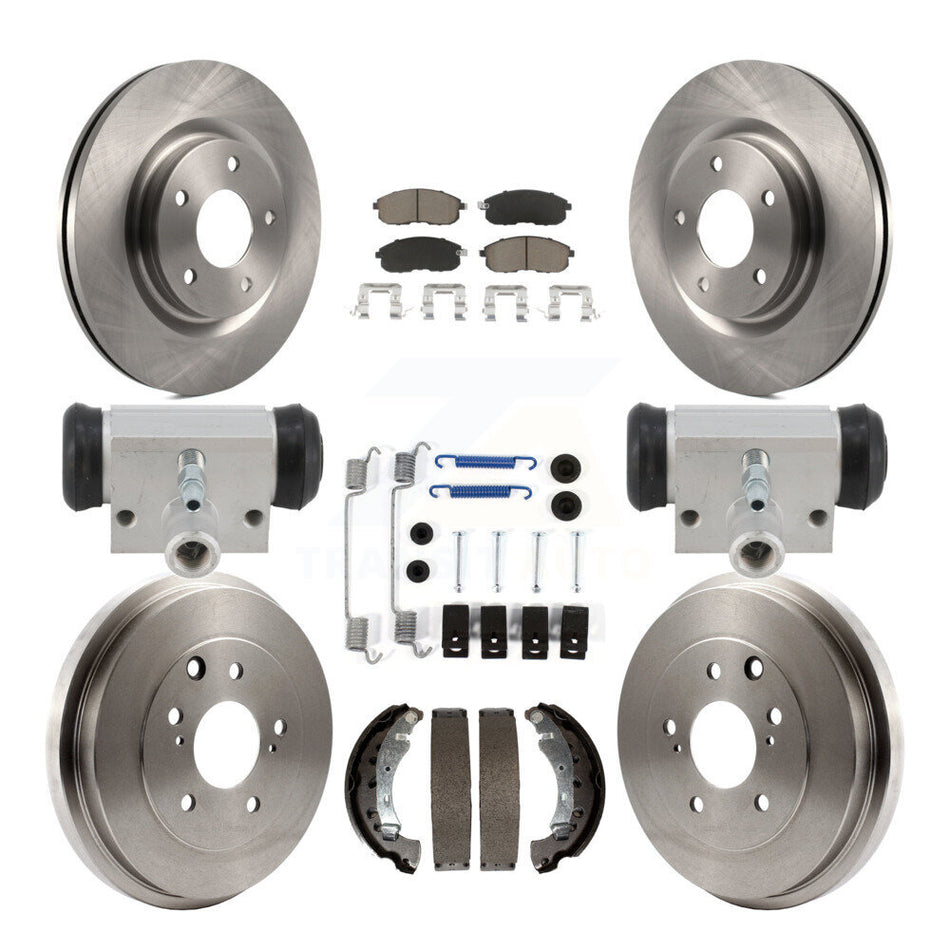 Front Rear Brake Rotors Ceramic Pad & Drum Kit (9Pc) For 17-19 Nissan Sentra Turbocharged K8C-103777