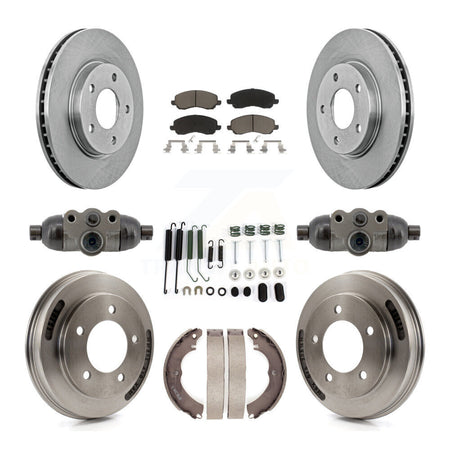 Front Rear Disc Brake Rotors Ceramic Pads And Drum Kit (9Pc) For Mitsubishi Lancer K8C-103778