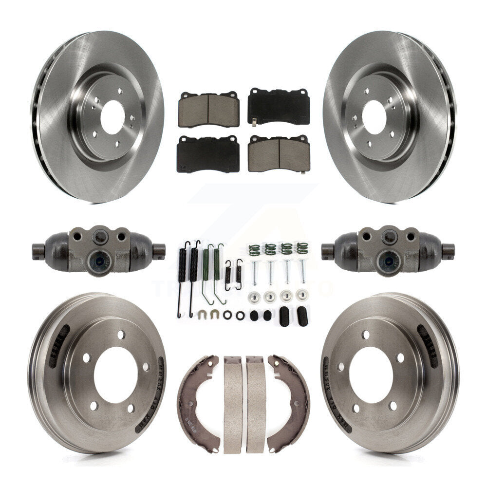 Front Rear Disc Brake Rotors Ceramic Pads And Drum Kit (9Pc) For Mitsubishi Lancer K8C-103779