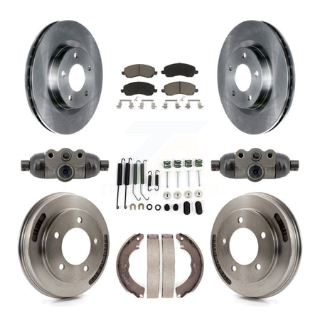 Front Rear Disc Brake Rotor Ceramic Pad And Drum Kit (9Pc) For 2008 Mitsubishi Lancer GTS K8C-103780