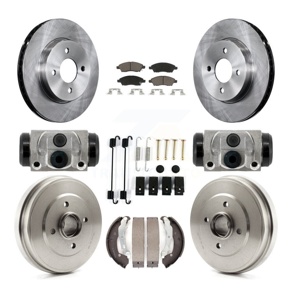 Front Rear Disc Brake Rotors Ceramic Pads And Drum Kit (9Pc) For Nissan Micra Versa Note K8C-103781