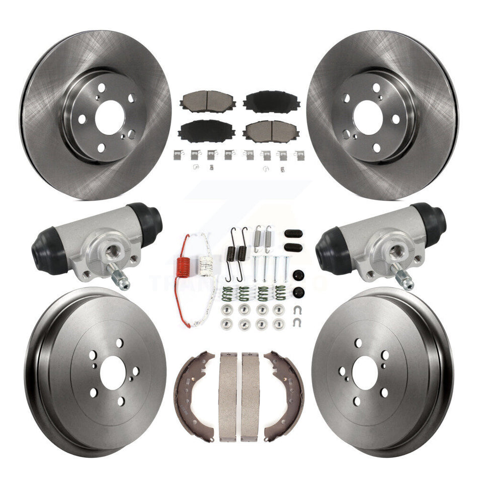 Front Rear Disc Brake Rotors Ceramic Pads And Drum Kit (9Pc) For Toyota Corolla K8C-103789